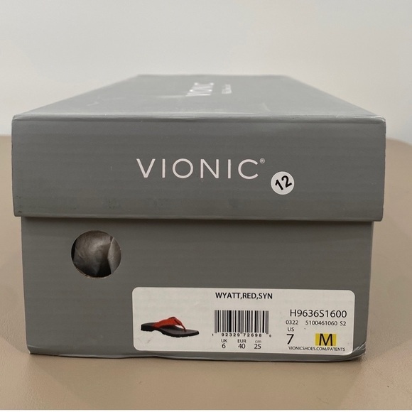 Vionic Men\'s Wyatt Red Black Thong Sandals Size 7 NEW main image 2